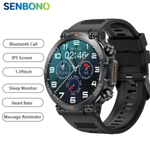 SENBONO Rugged Military style Smart Watch for Men