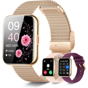 Smart Watch for Women, AI Voice Smart Watch for Android/for iPhone, Sport Watch (Answer/Make Calls), 1.85"HD